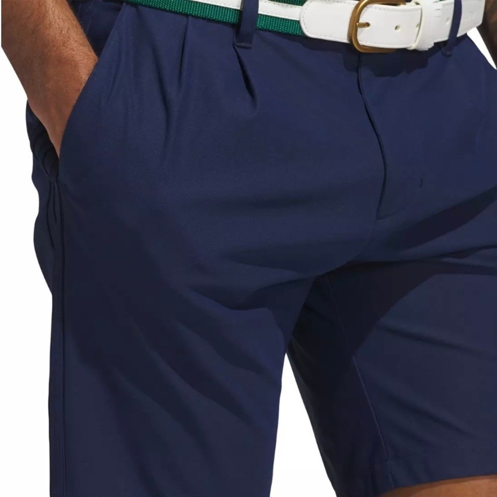 ADIDAS Golf Originals F Pleated Shorts Mens 36 Navy Blue Three Stripe Casual - Picture 3 of 13